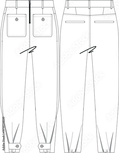 Zipper woman denim jean trouser bottom pant