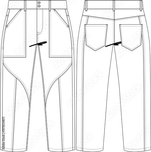 Baggy crop cut & sew pant