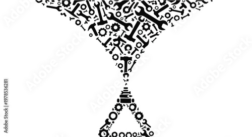 black and white gear cog machinery illustration