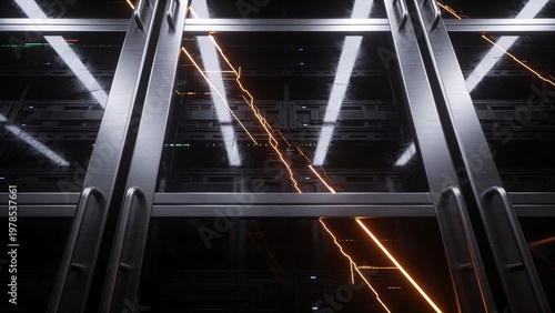 Ultra Secure Server Chamber Breached by Corrupted Light Across High Security Digital Infrastructure Interiors