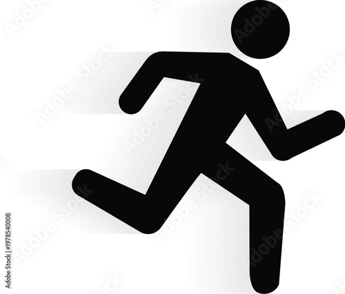 Minimalist industrial safety icon for fall hazard warning sign vector