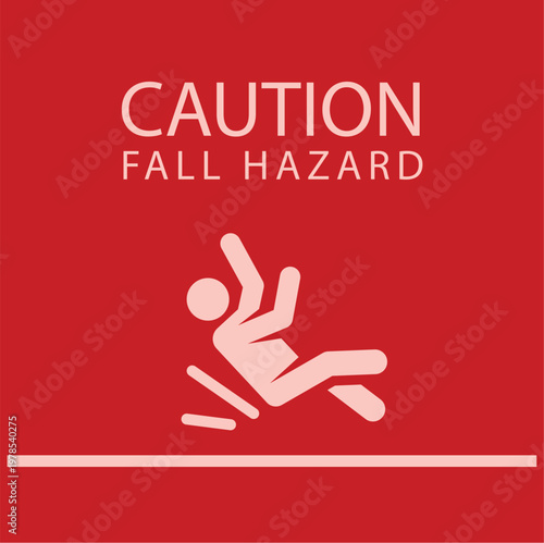 Vector illustration of a person falling from ledge sign vector