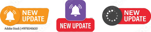 Set of new update, New update alert, New update loading