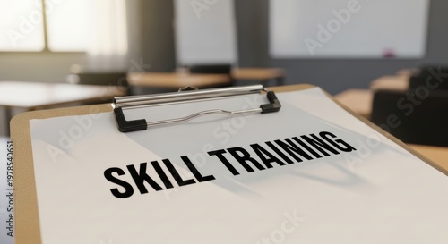 Skill Training Clipboard in Classroom Setting for Corporate Learning Concepts