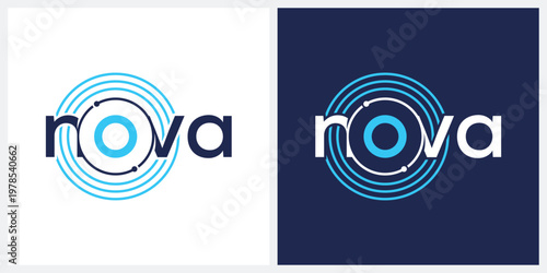 nova logo design, word mark nova logo 