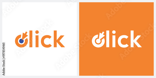 click logo design, arrow word mark graphic concept