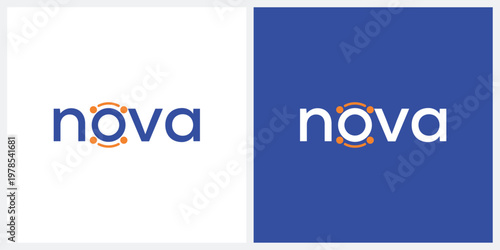 word mark nova logo design, typography text nova logo graphic icon