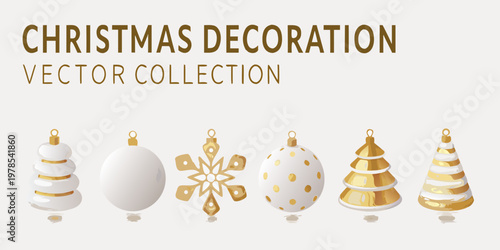 Elegant christmas ornaments a vector collection for festive decorations