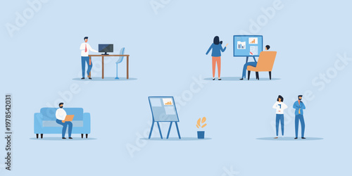 Team collaboration and brainstorming session in a modern office environment