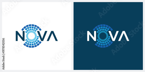 word mark nova logo design, typography text nova logo graphic icon