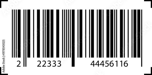 Barcode for store price tags. Vector barcode icon, symbol. Scanner-ready design for market product label, discount stickers, retail inventory system. EAN-13, UPC, ITF