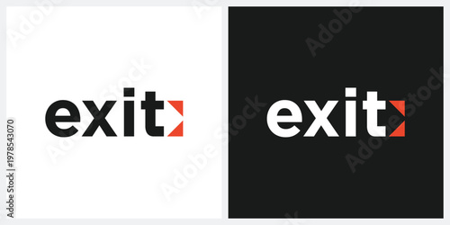 Typography text exit logo design