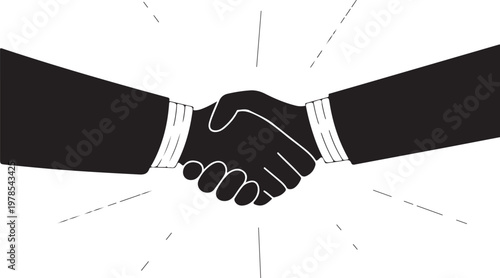Handshake icon, business partnership symbol, agreement handshake, corporate deal. Business Agreement and Partnership Symbol