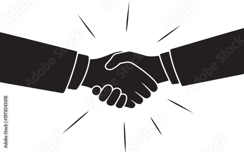 Handshake icon, business partnership symbol, agreement handshake, corporate deal. Business Agreement and Partnership Symbol