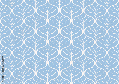 Damask leaves seamless pattern. Vector retro style background print. Decorative flower texture.