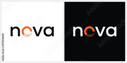 nova word mark logo design