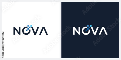 nova logo design, word mark nova logo 