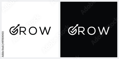 word mark grow logo design 