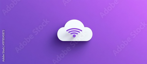 Cloud computing, wireless network, purple background, data storage