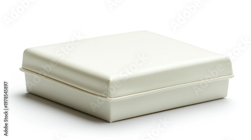 Cream jewelry box, studio shot, white background, packaging