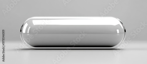 White capsule on grey background; medical, pharmaceutical concept