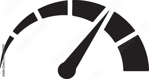 Speedometer icon performance gauge vector illustration with fast acceleration indicator symbol for automotive dashboard website speed test and credit score rating isolated on white background