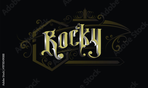 ROCKY lettering custom style design