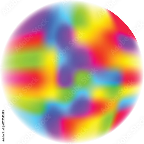 Colorful Blurred Orb Rainbow Background on White