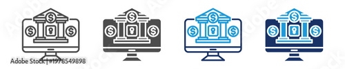 online banking icon set with multi concept