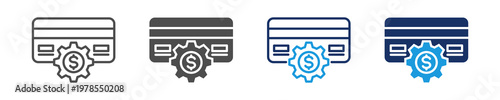 credit service icon set with multi concept