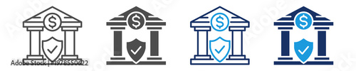 bank protection icon set with multi concept