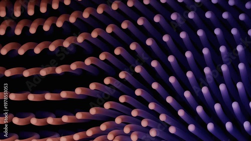 3D rendering shows patterns and shapes in rhythmic motion