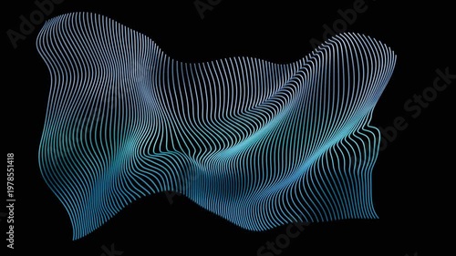 3D visualization showcasing the flowing patterns that evolve over time