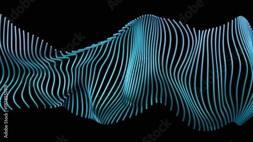 3d rendering of flowing lines in various shapes and patterns