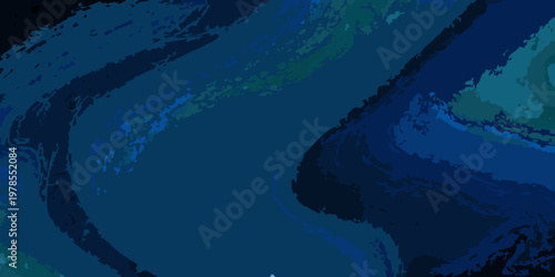 Abstract swirling patterns of deep blues and muted teal colors