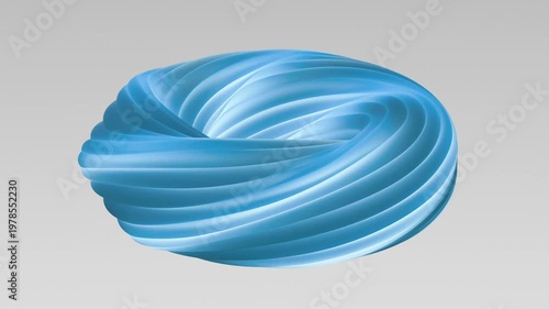 Twisting blue form rotates revealing smooth textures and angles