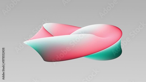 Flowing abstract shape transition from pink to blue hues