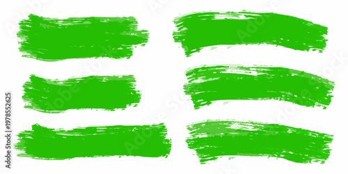 Abstract green brushstrokes arranged in a grid pattern on a white background