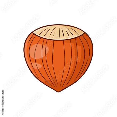 Single stylized hazelnut icon isolated on white background vector illustration