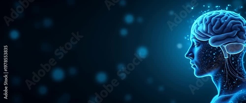 Cutting edge interactive deep learning AI enabling immersive user interaction sophisticated neural network algorithms to drive digital engagement innovation in  Photo Stock  Concept  and empty space o