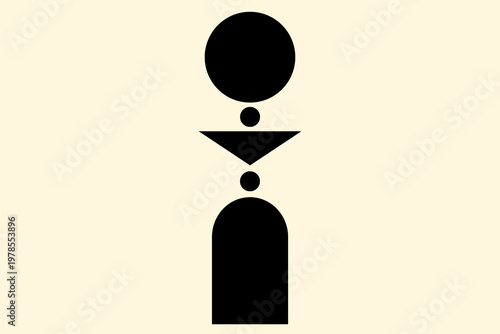 Contemporary abstract design with basic shapes, abstract composition with circle and triangle