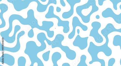 Abstract fluid art swirling blues and whites create a mesmerizing pattern