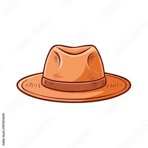 Orange fedora hat with a brown band classic style accessory for fashion and travel