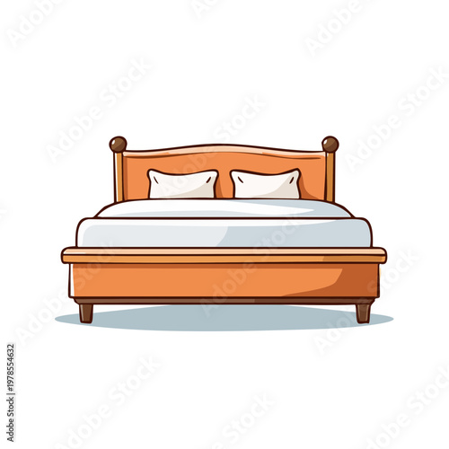 Cozy wooden bed with white pillows and linens inviting rest and comfort