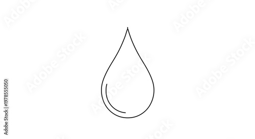 A minimalist vector graphic of a single water droplet icon