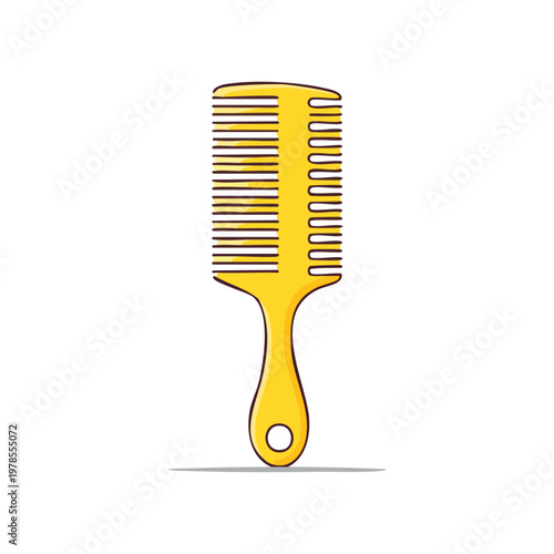 Bright Yellow Comb for Styling Hair and Grooming
