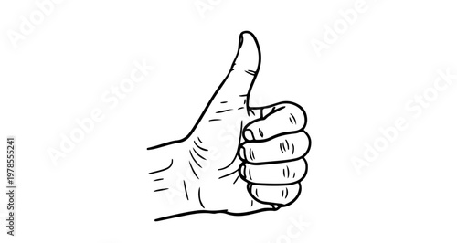 A minimalist vector graphic of a hand giving a thumbs up