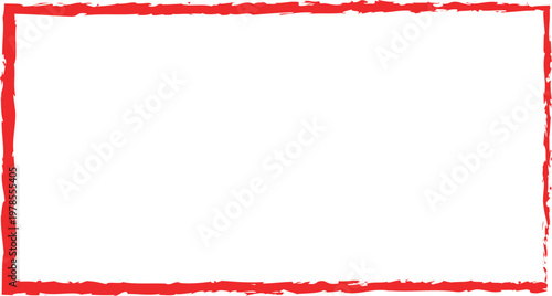 Simple red and white Christmas frame border with decorative love themed design illustration