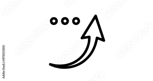 A minimalist vector graphic of a smiling face with an arrow pointing upwards