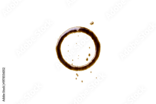 A circular stain separated from a transparent background.